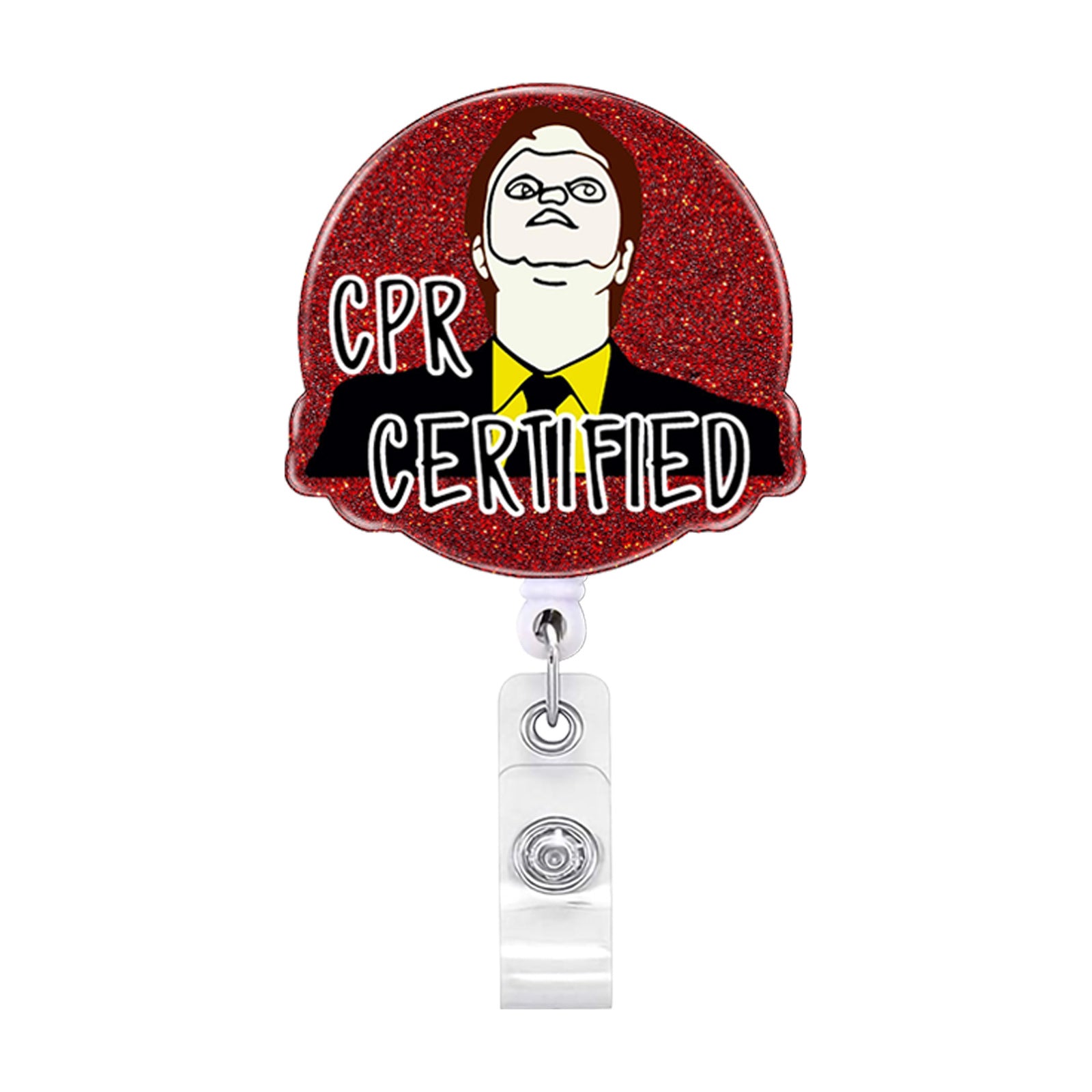 Wholesale Glitter Acrylic Halloween Ghost Retractable Clip Badge Scroll Keychain